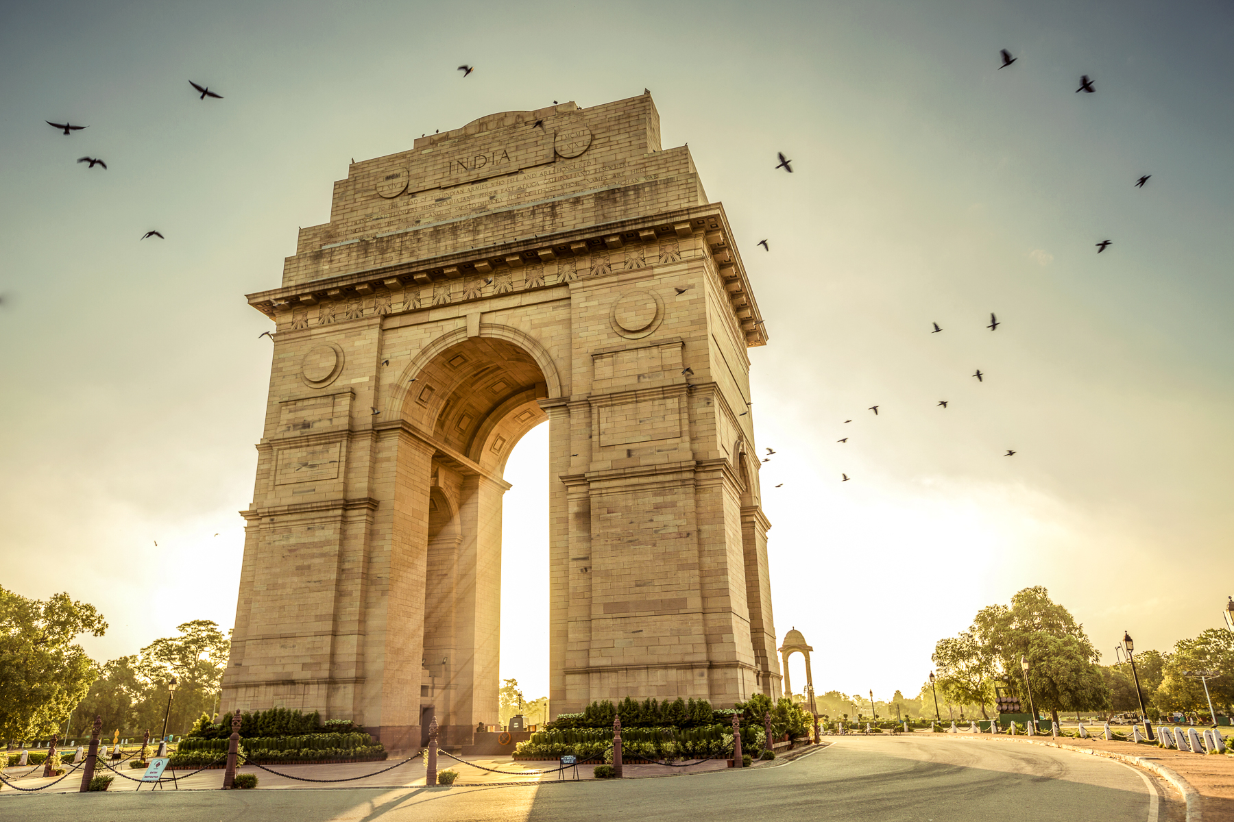 Sunrise at India Gate in New Delhi
