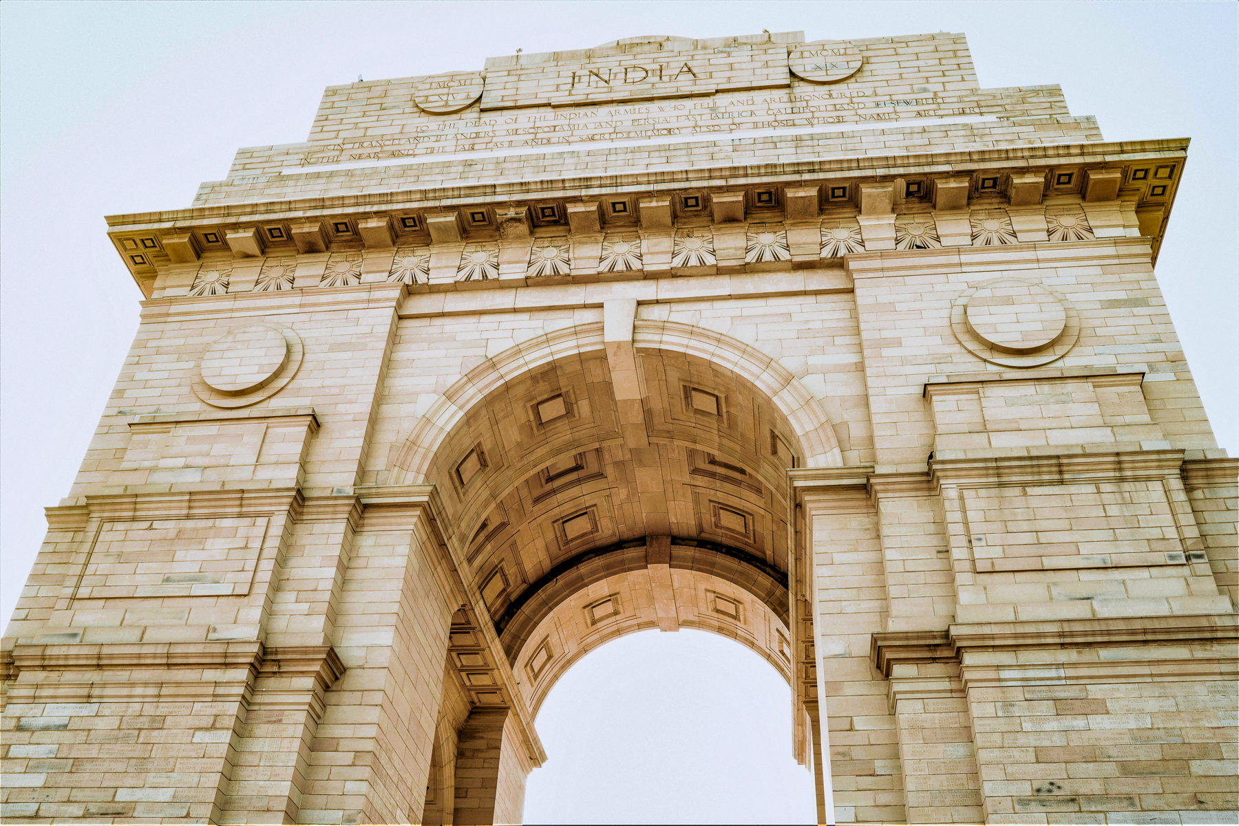 Low angle view of India Gate