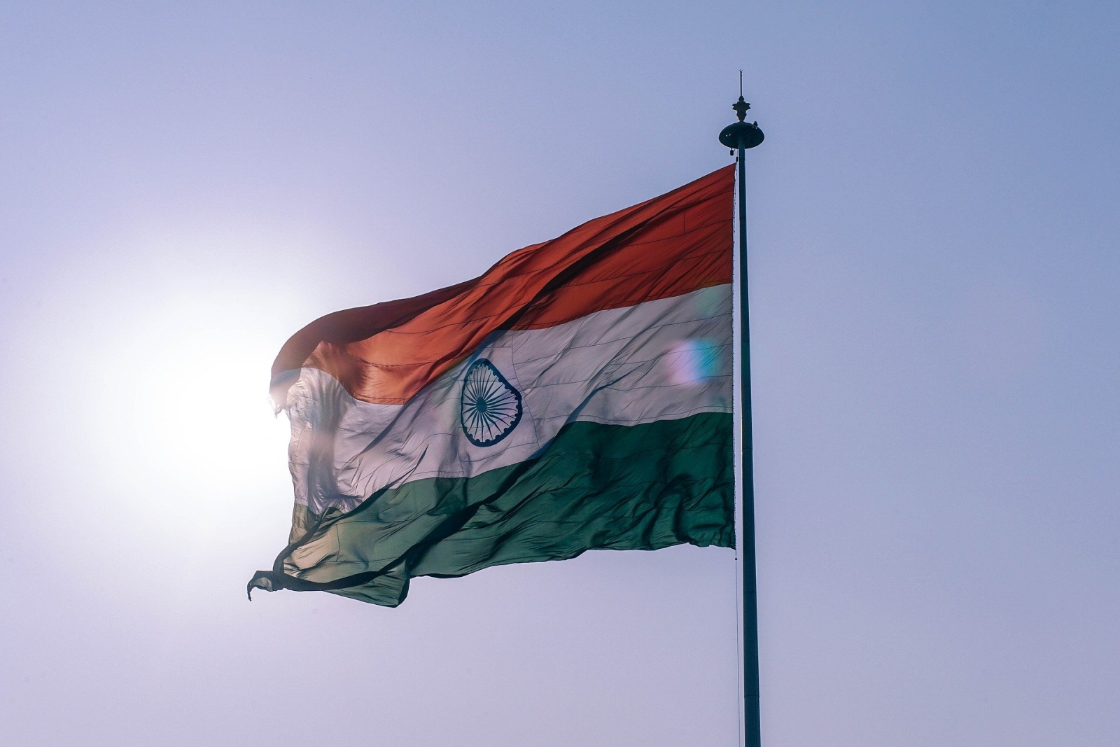 Indian flag flying