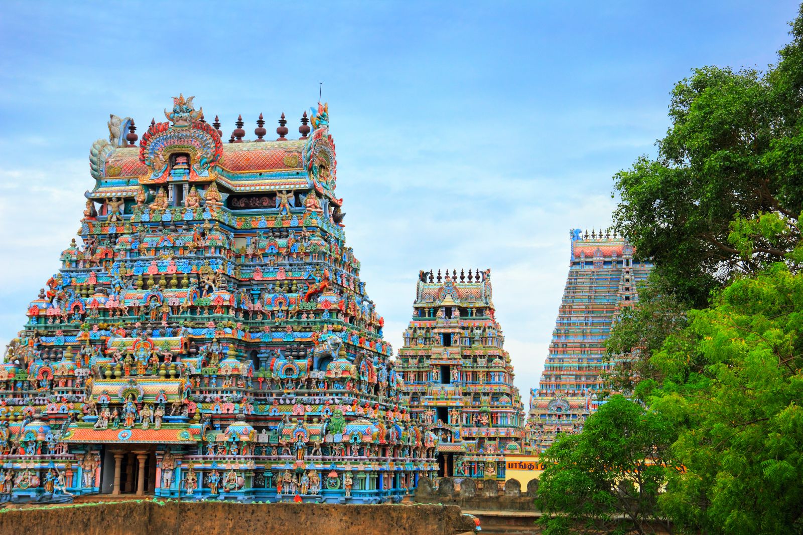 The rising columns of the Meenakshi temple in Madurai, India