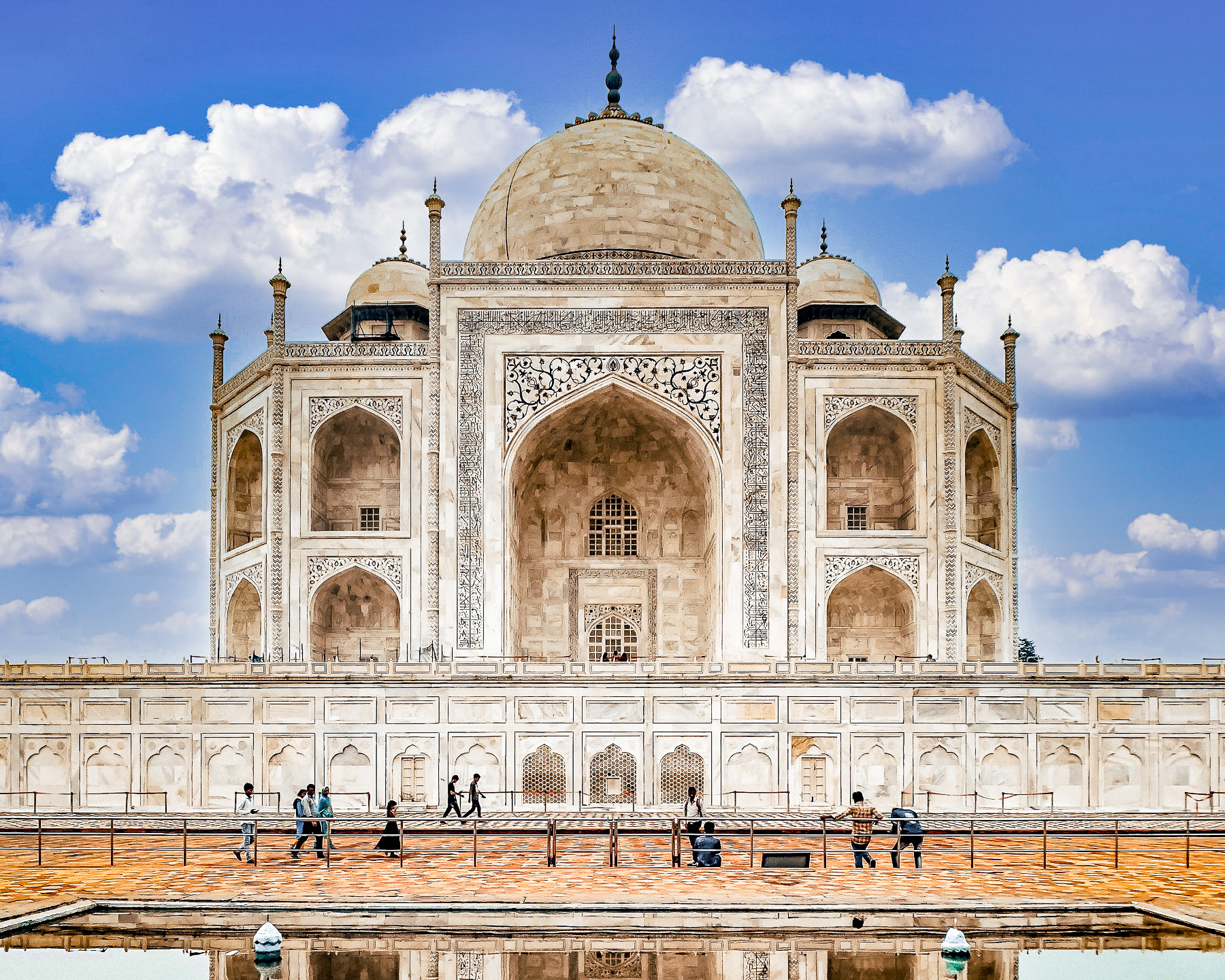 Exterior view of the Taj Mahal