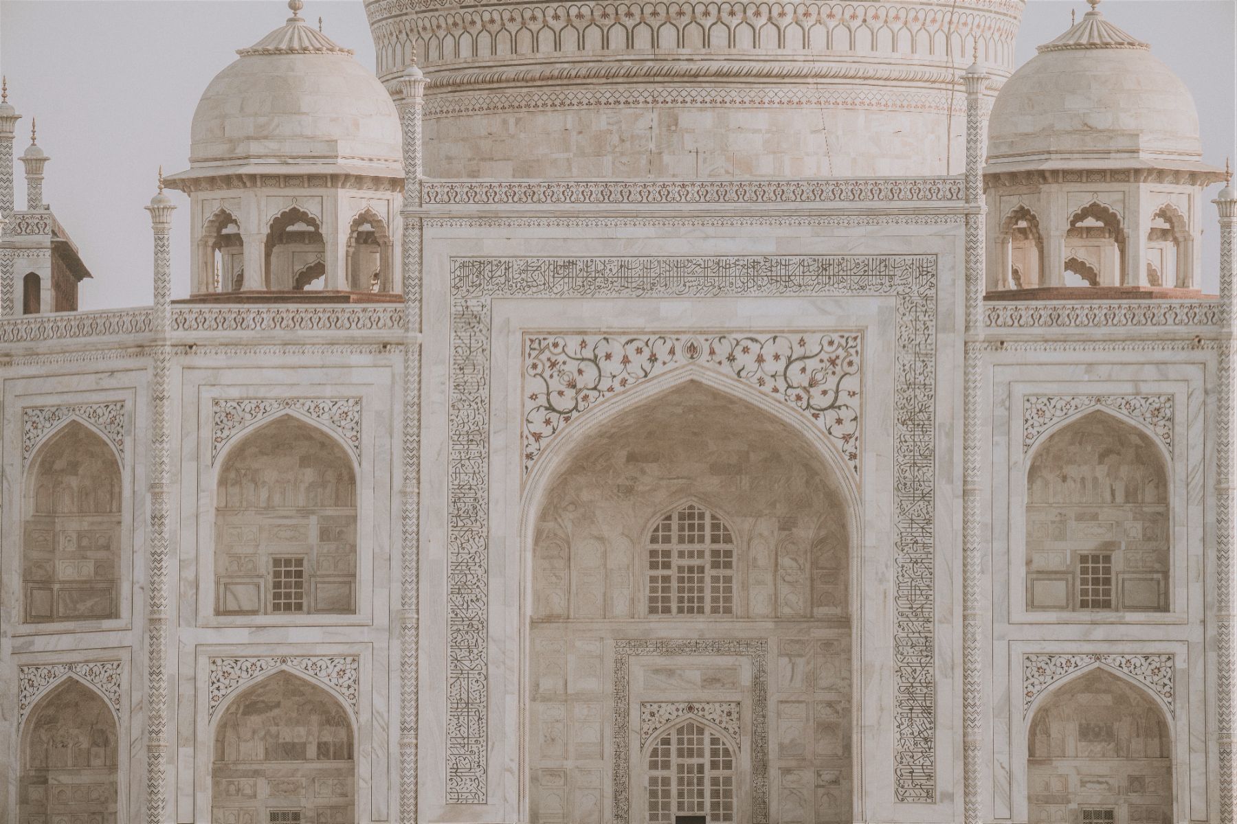 Close-up detail shot of the Taj Mahal 