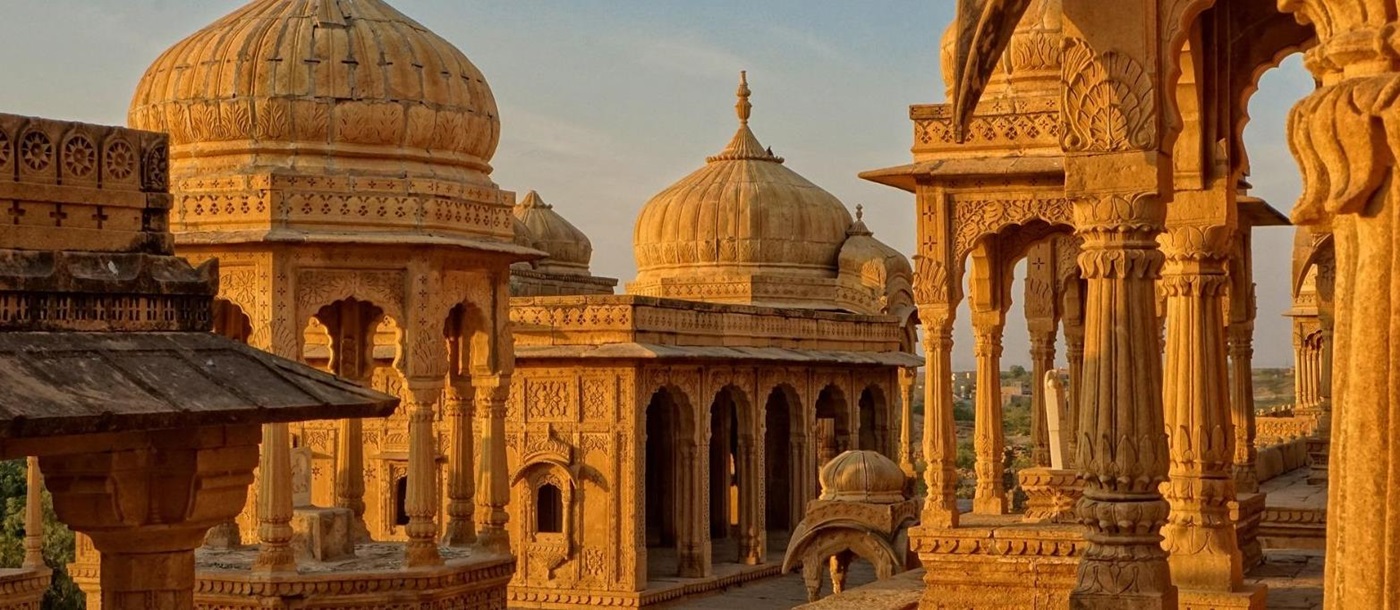 Temple in Jaisalmer during sunset, in Rajasthan