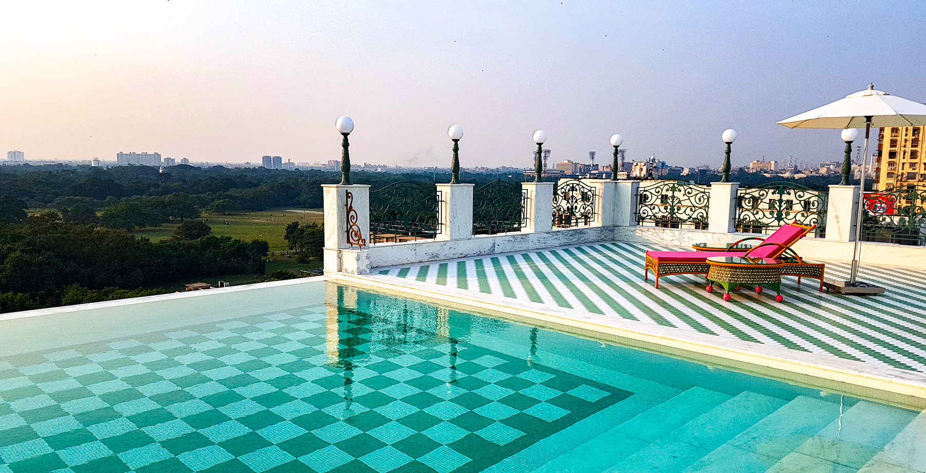Rooftop swimming pool at The Penthouse hotel in India