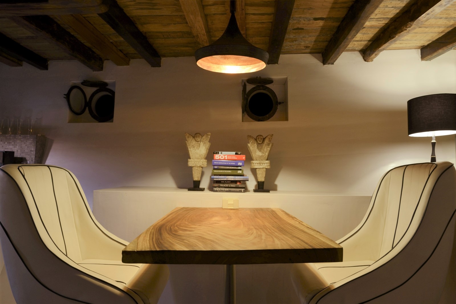 Indoor Seating Area of Alexa with books, Indonesia