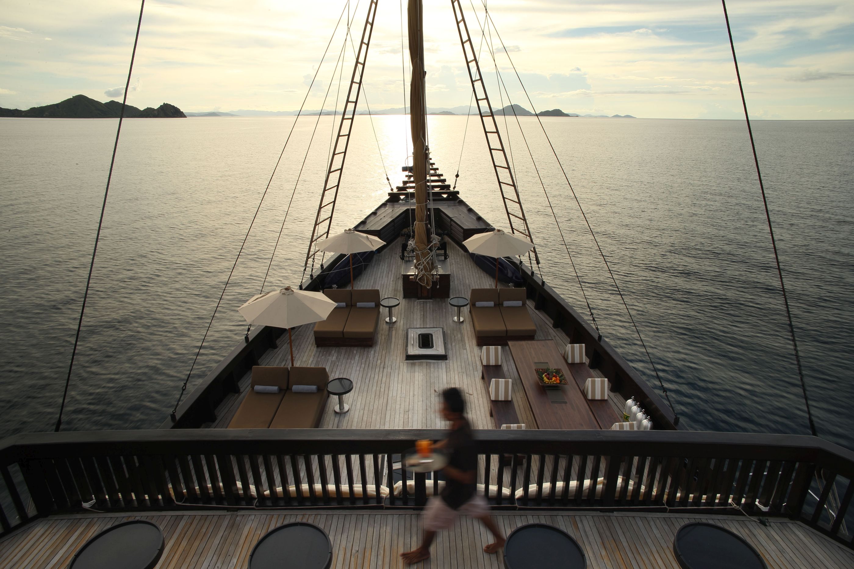 The deck of Alila Purnama, Indonesia