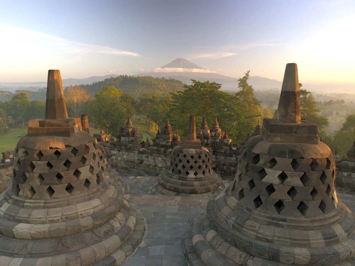 Borobudur Temple near Amanjiwo resort in the Java region of Indonesia