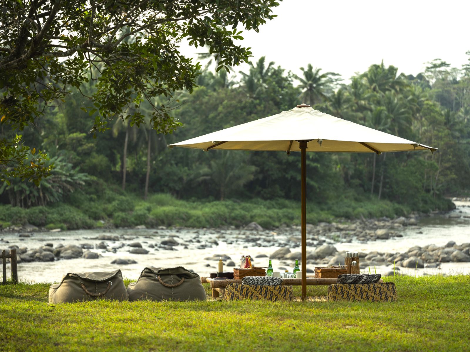 Picnic on the grounds of Amanjiwo in the Java region of Indonesia