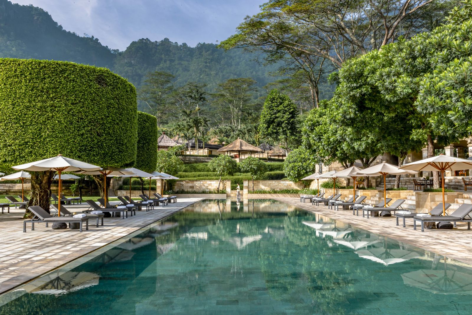 Swimming pool at Amanjiwo in the Java region of Indonesia