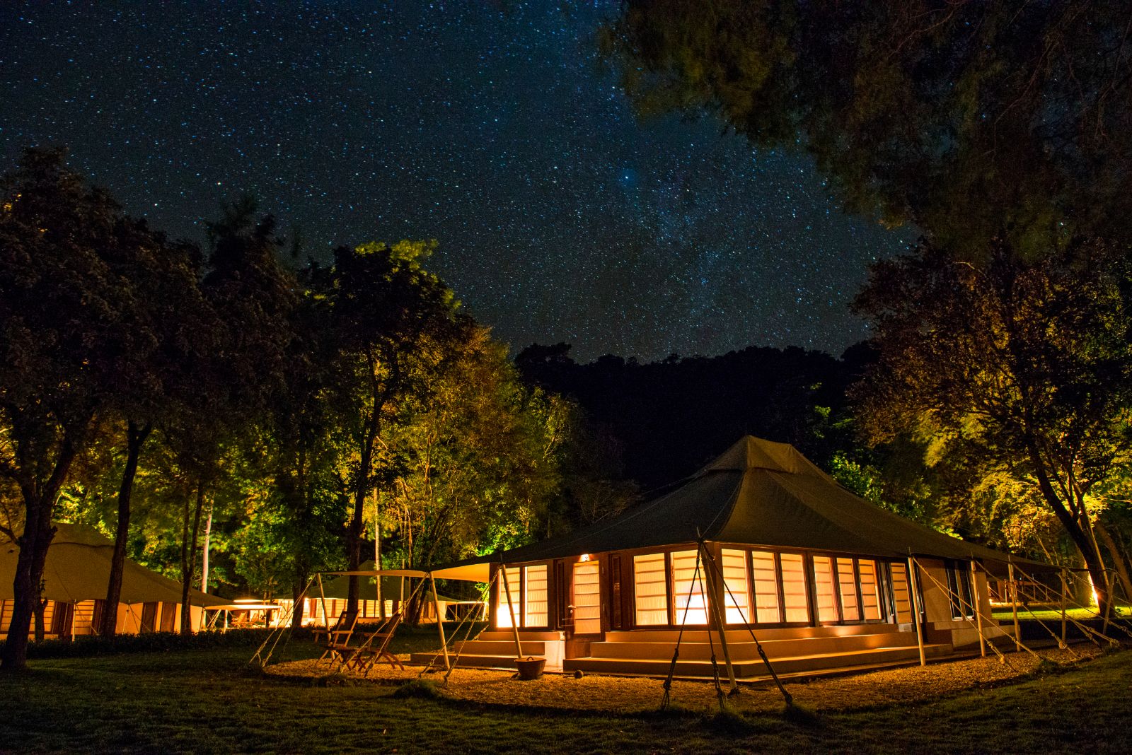 A Jungle Tent underneath the stars at Amanwana on Moyo Island