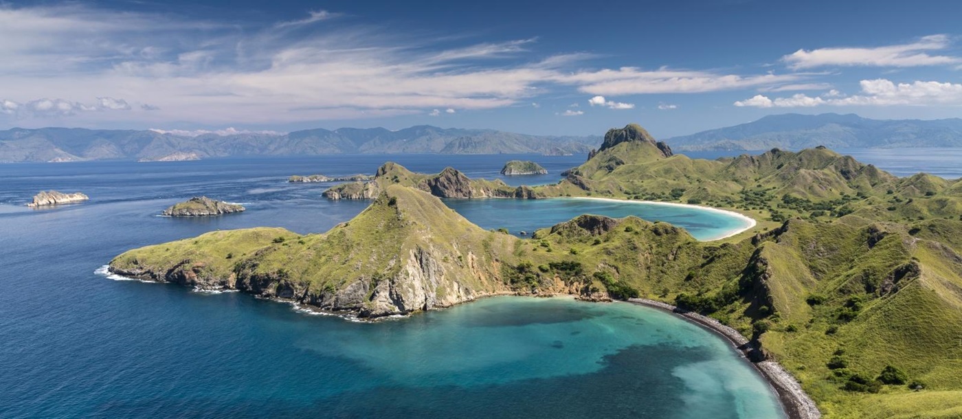 Komodo islands panorama shot in Indonesia