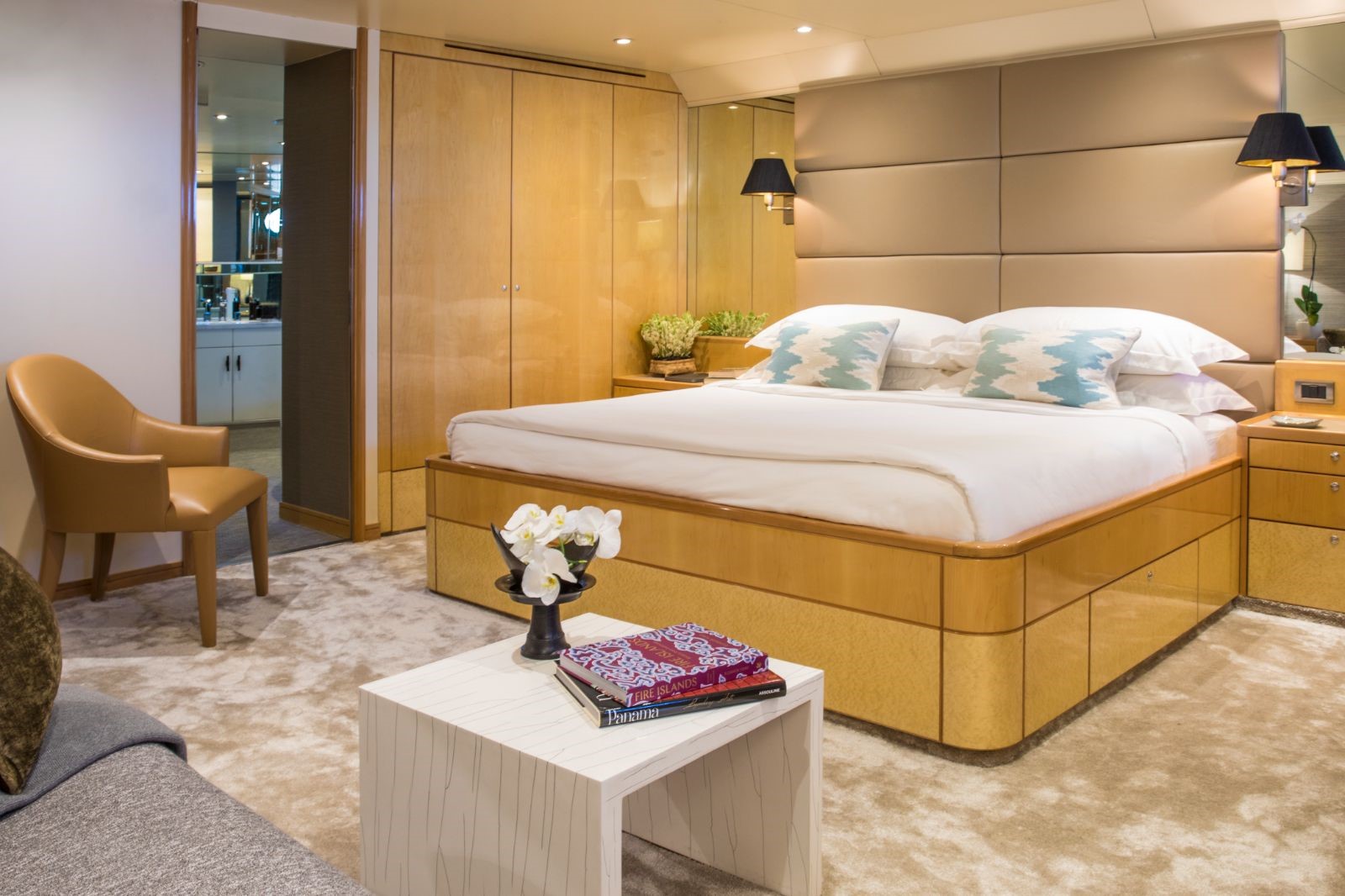 Master cabin onboard the Aqua Blu in Indonesia