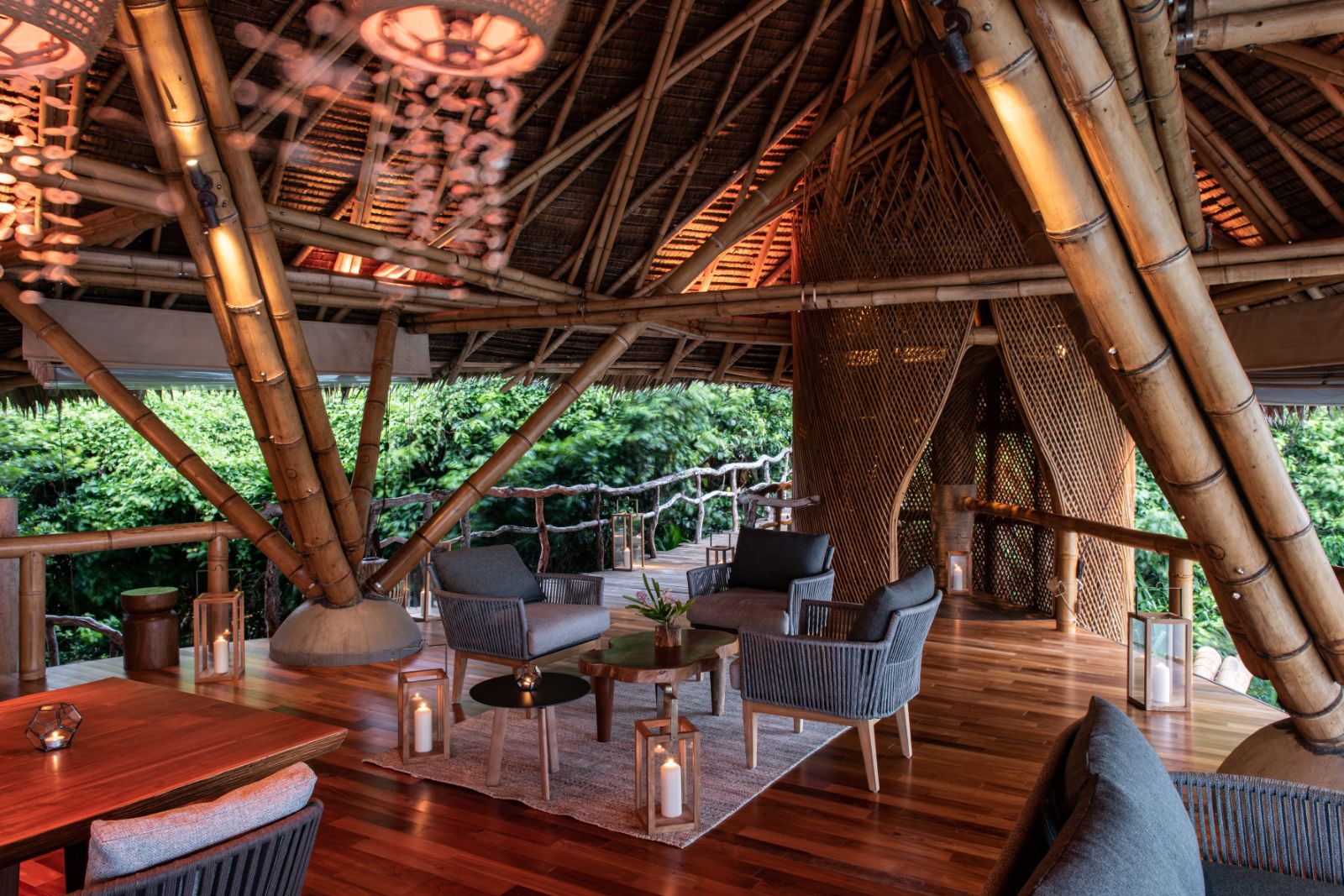 Seating area in the club house at luxury resort, Bawah Reserve, Indonesia