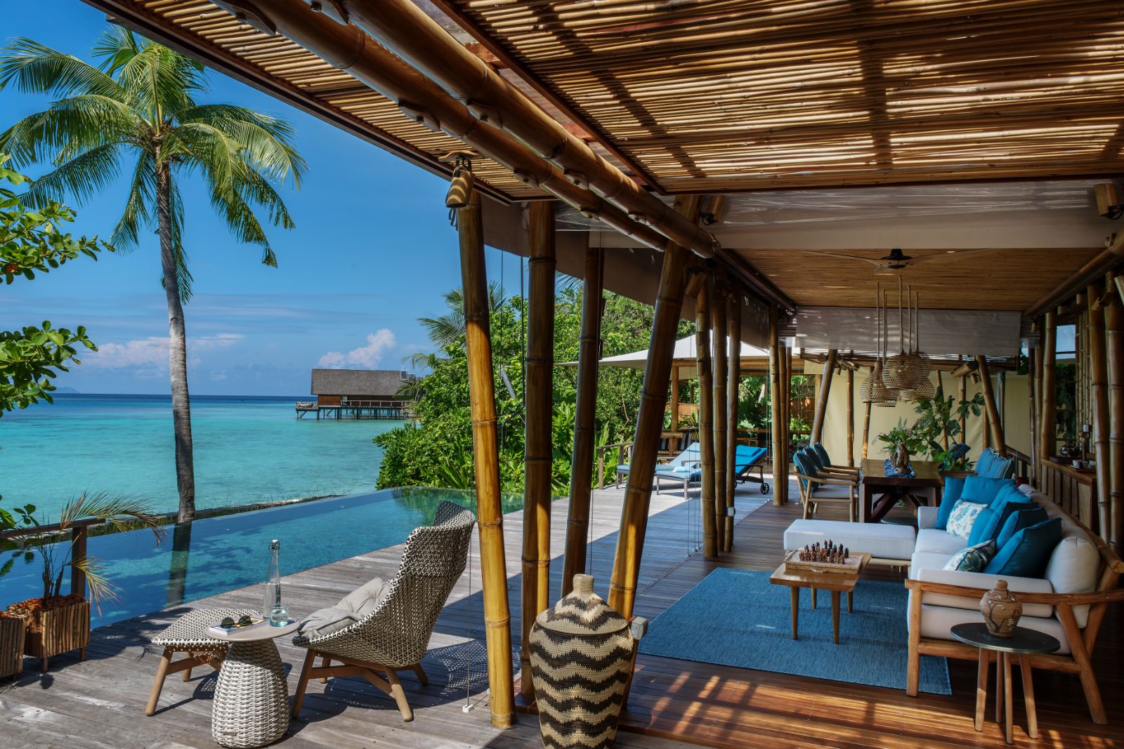 Communal area in a infinity pool two bedroom villa at Bawah Reserve Indonesia