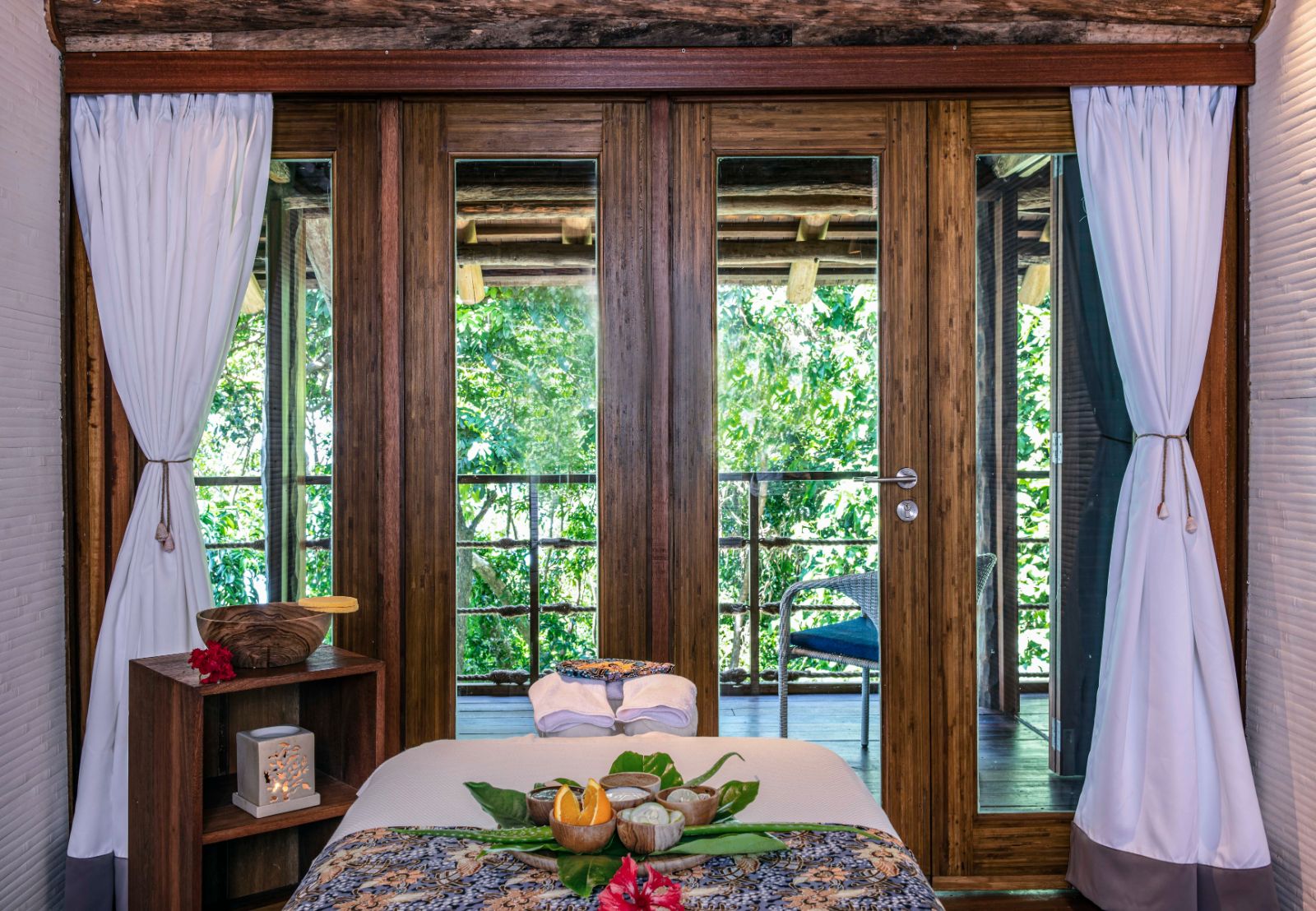 Spa room at luxury resort Bawah in Indonesia
