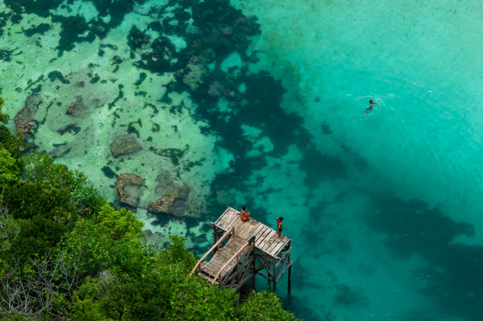 Aerial view of the coast at Cap Karoso resort on the island of Sumba in Indonesia