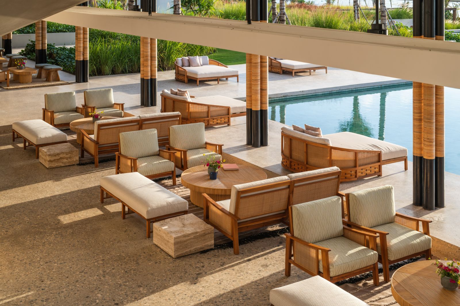 Pool terrace at Cap Karoso resort on the island of Sumba in Indonesia