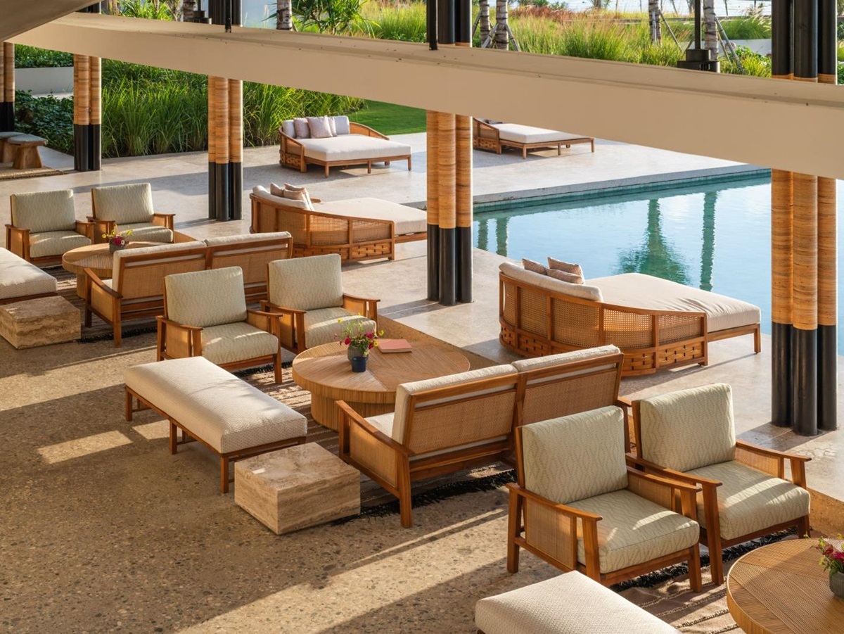 Pool terrace at Cap Karoso resort on the island of Sumba in Indonesia