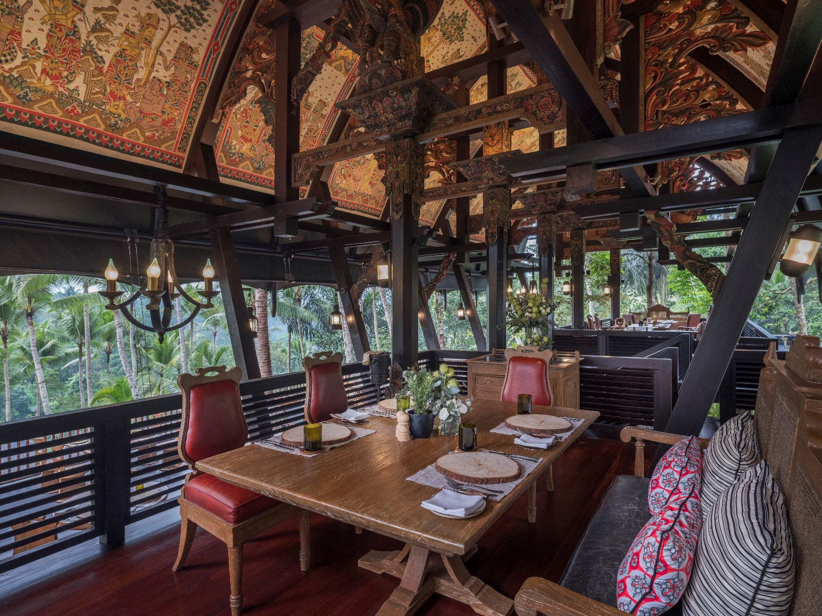 The restaurant at the Capella Ubud in Bali