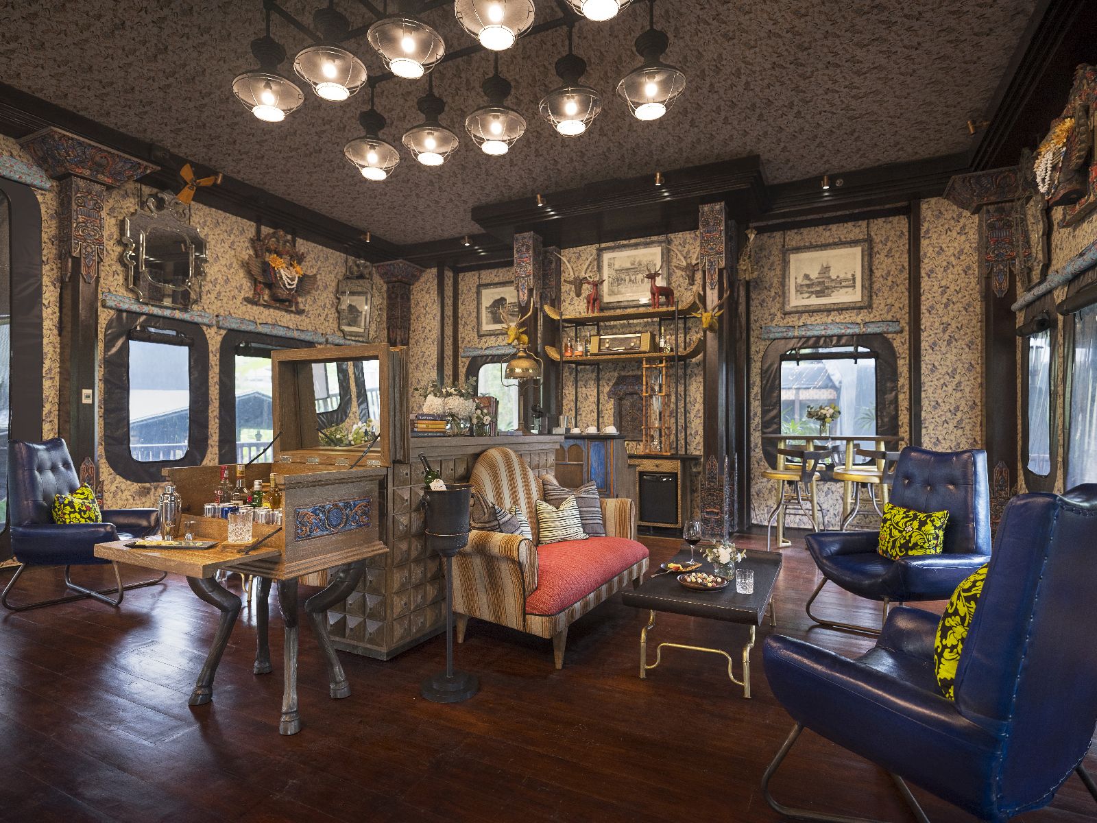 The Officer's Station lounge at the Capella Ubud in Bali