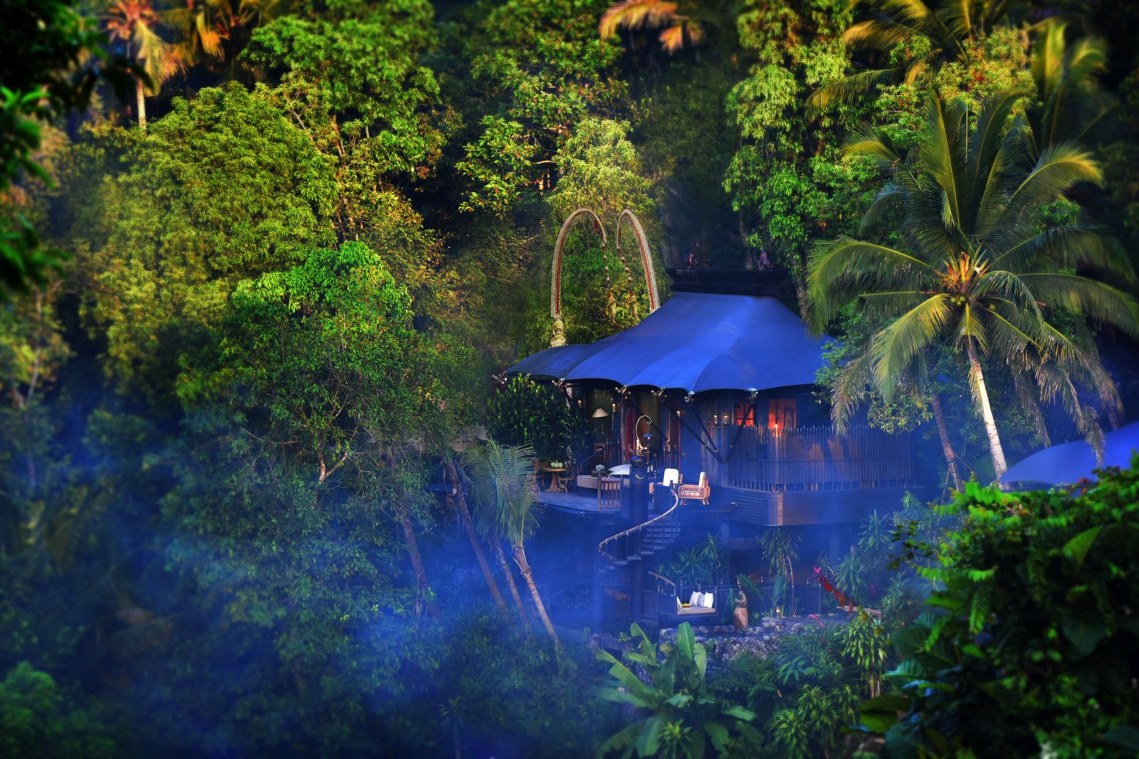 View of tent at Capella Ubud in Bali