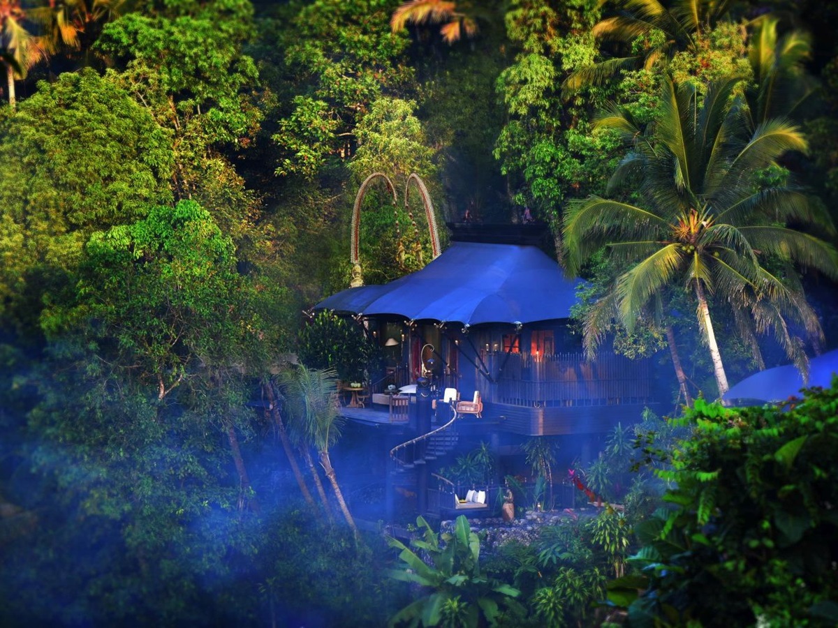 View of tent at Capella Ubud in Bali