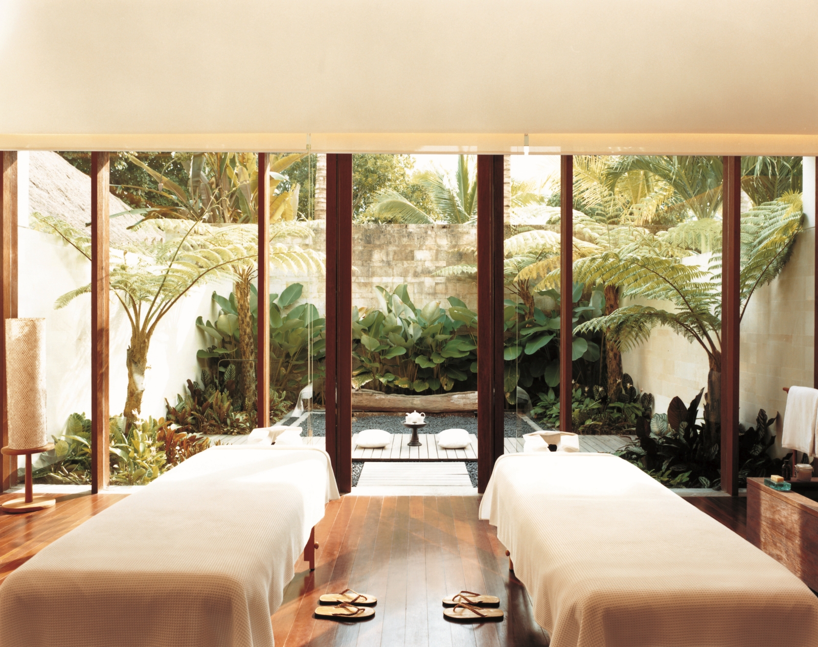Couple's treatment room with private outdoor area