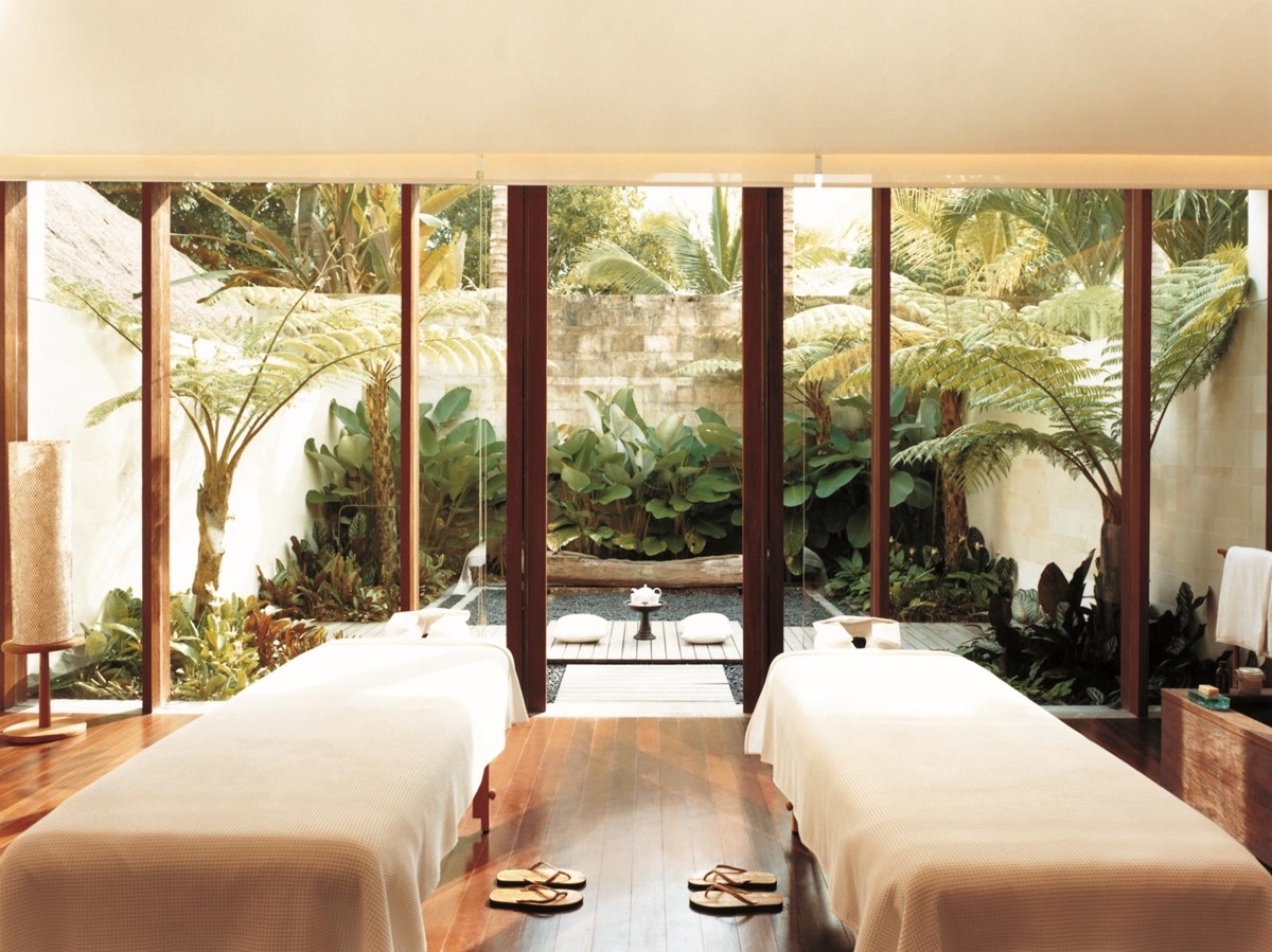 Couple's treatment room with private outdoor area