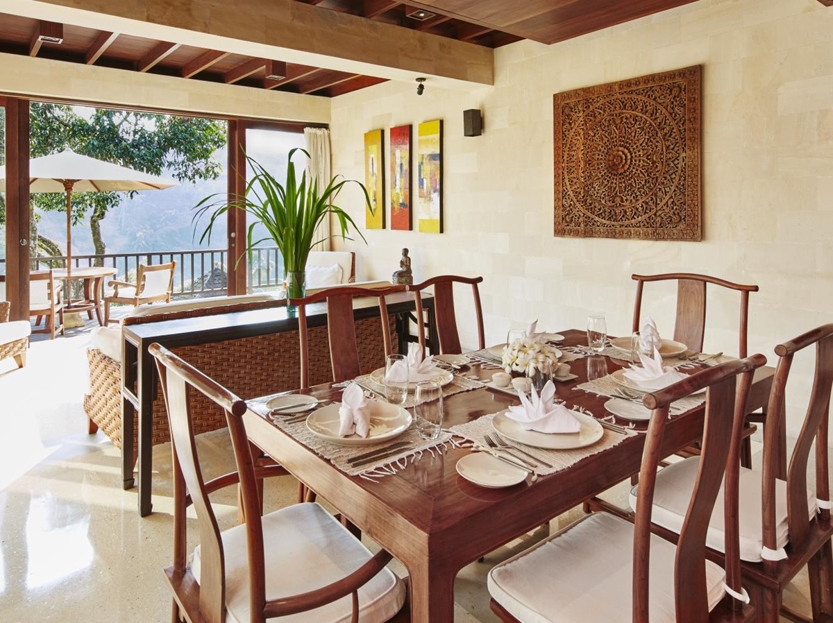 In villa dining at Sukma Taru villa