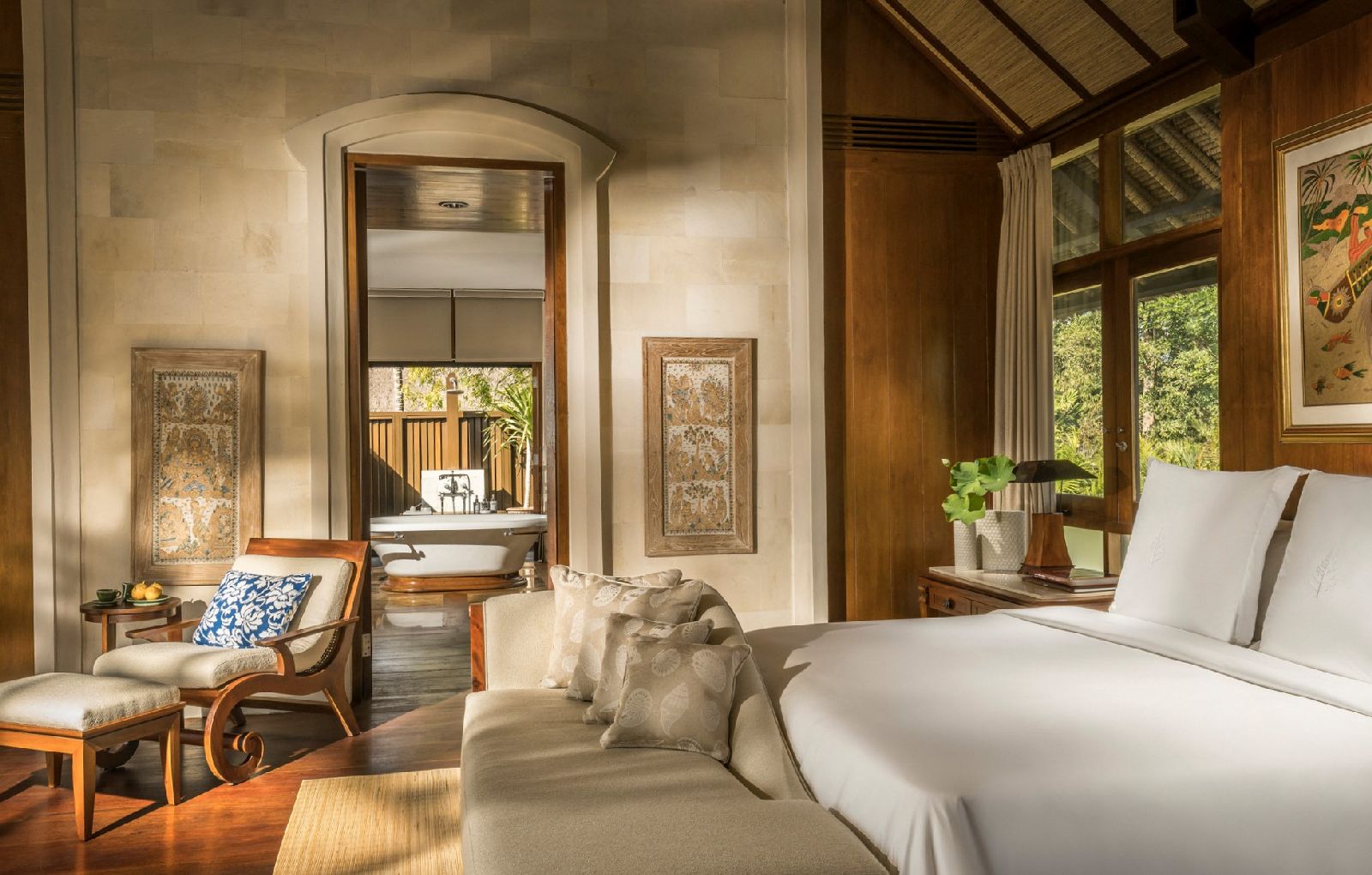 Interiors of a residence at the Four Seasons Bali at Jimbaran Bay