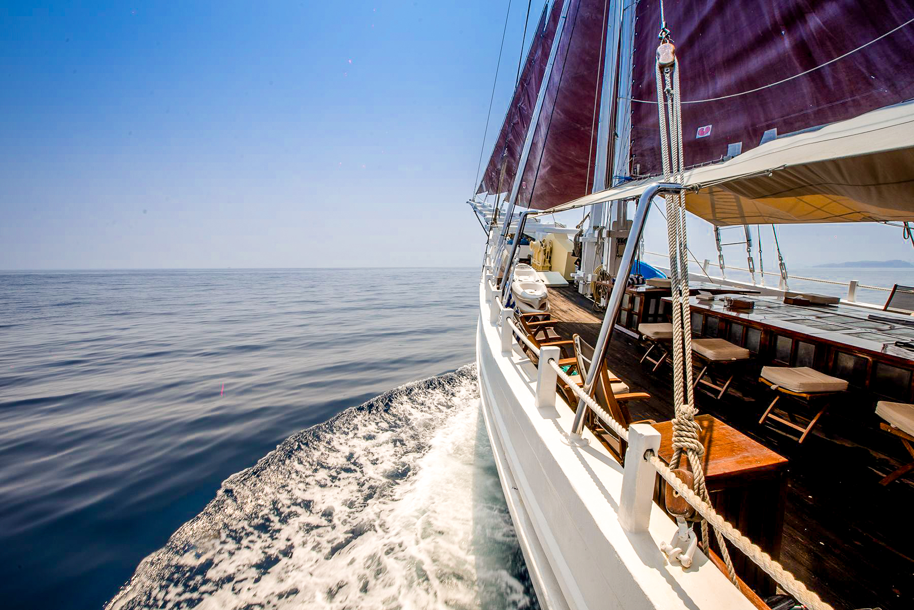 Side view of the Katharina luxury phinisi in Indonesia
