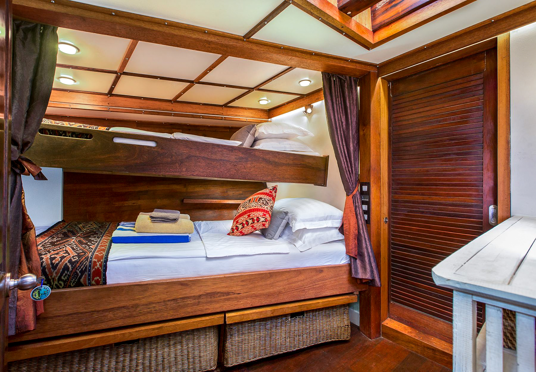 Triple cabin onboard the Katharina luxury phinisi in Indonesia