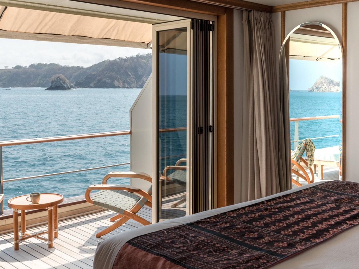 Views from a cabin on the Kudanil Explorer in Indonesia