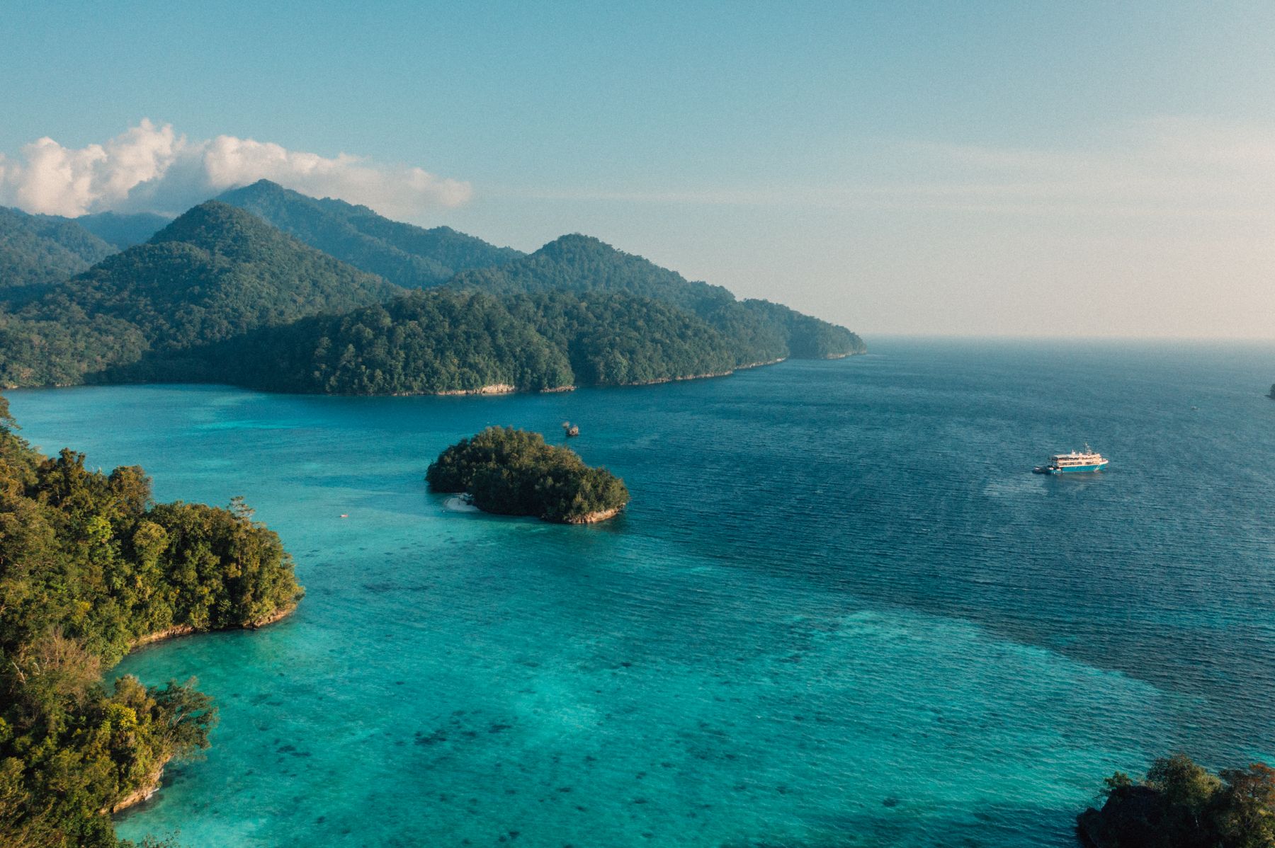 Aerial view of Kudanil Explorer in Raja Ampat