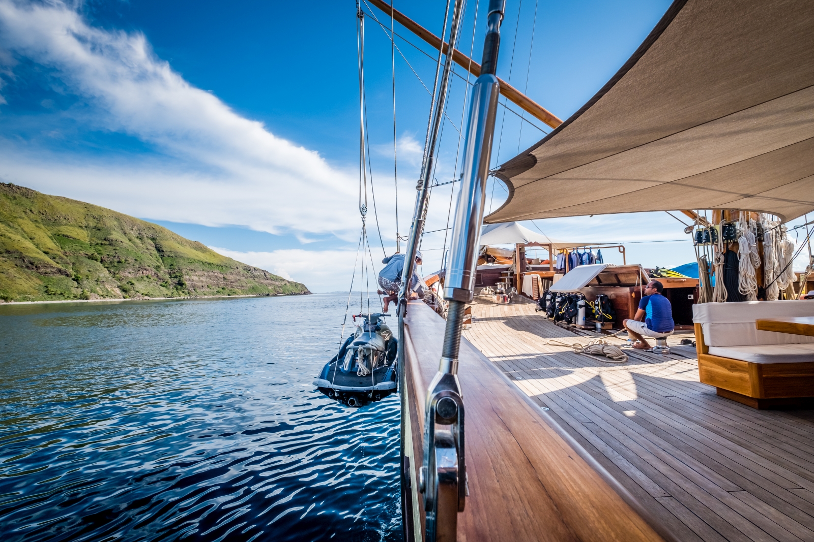 Side of the deck and komodo islands