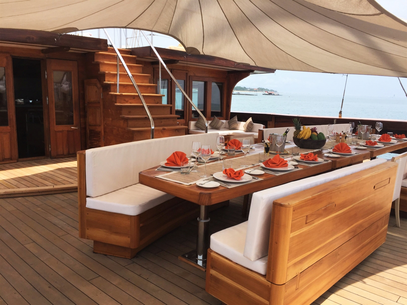 Outdoor dining area in Indonesia