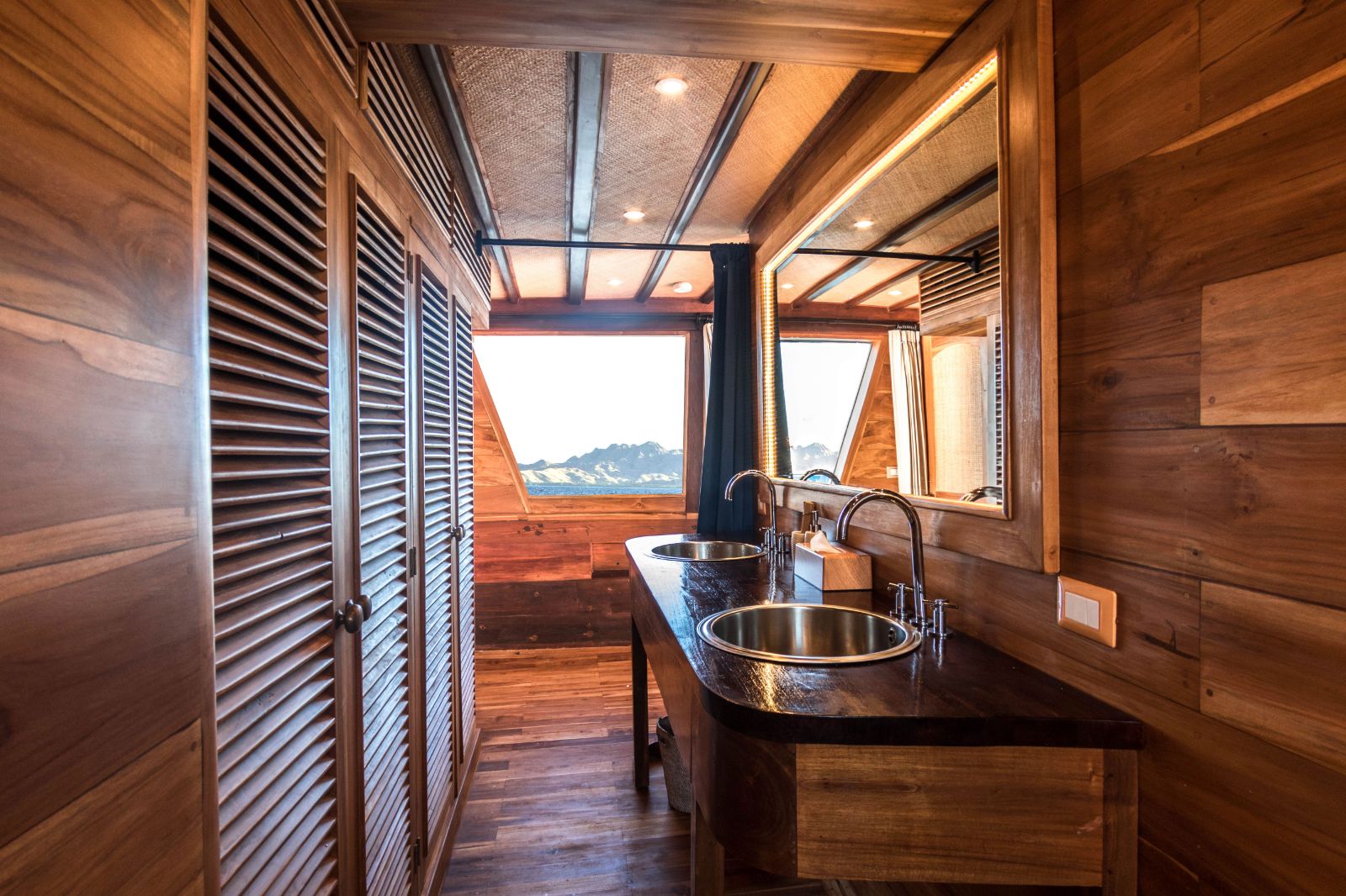 Bathroom sinks onboard the Magia II phinisi on Indonesian waters