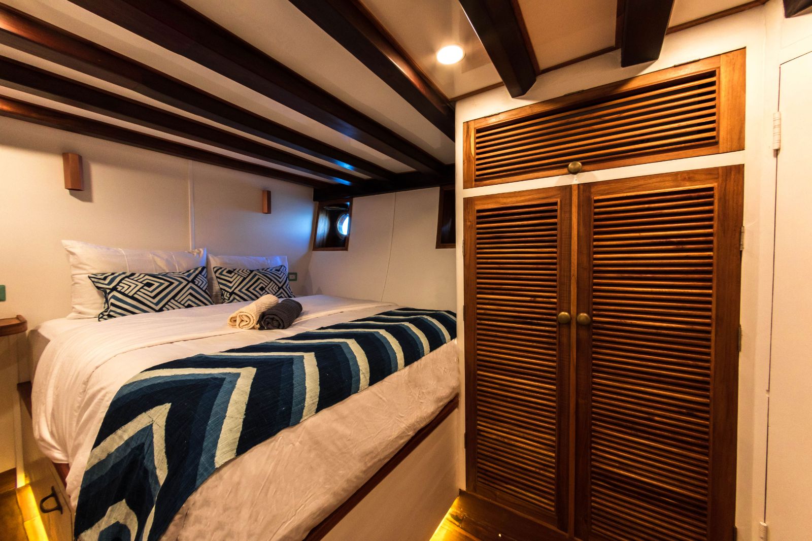 A double cabin onboard the Magia II phinisi on Indonesian waters