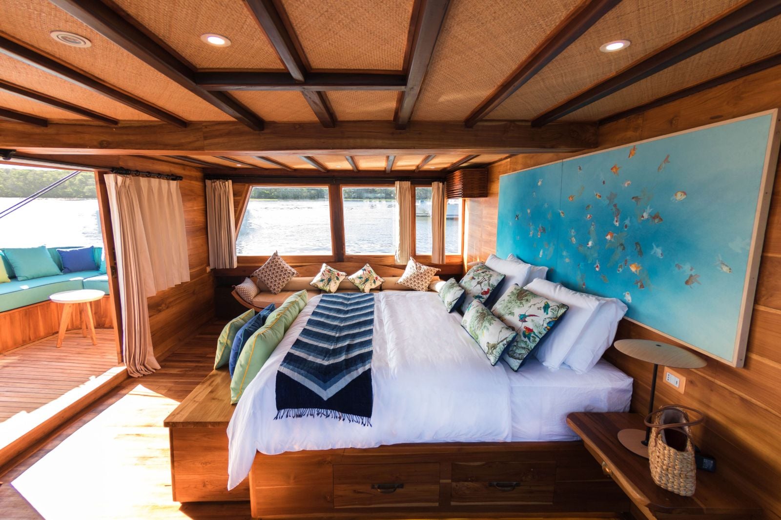 Master suite onboard the Magia II phinisi on Indonesian waters