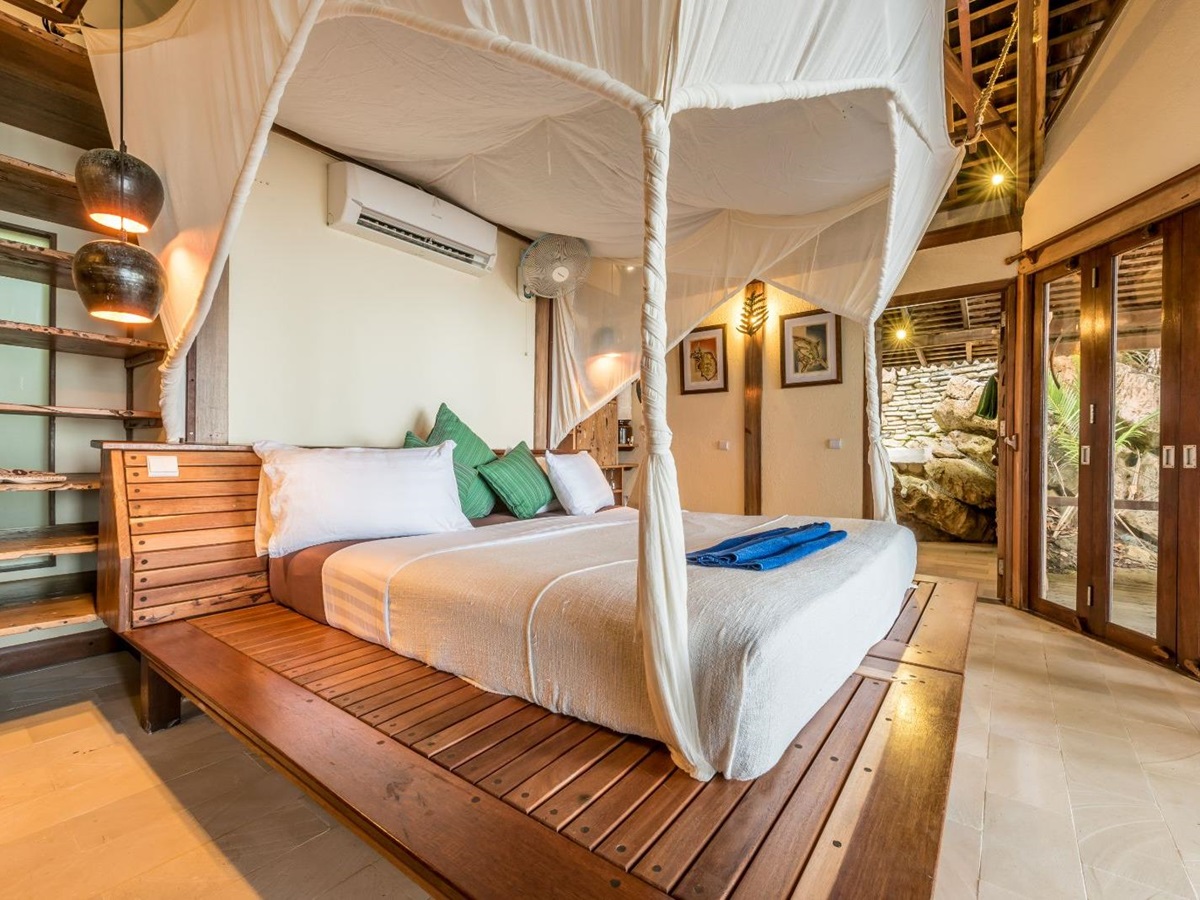 Guest bedroom at Misool in Raja Ampat