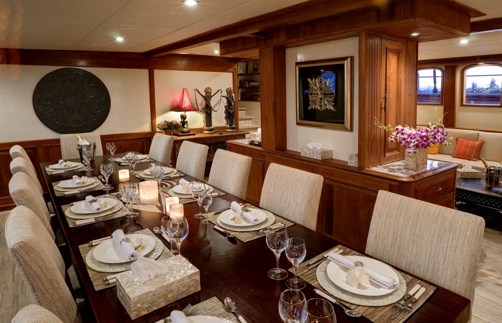 Dining room on board Mutiara Laut