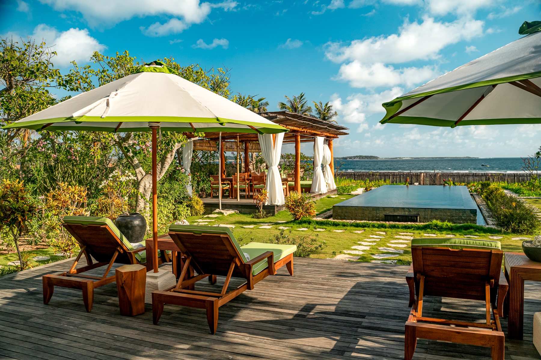 Villa terrace with sea views at NIHI Rote in Indonesia
