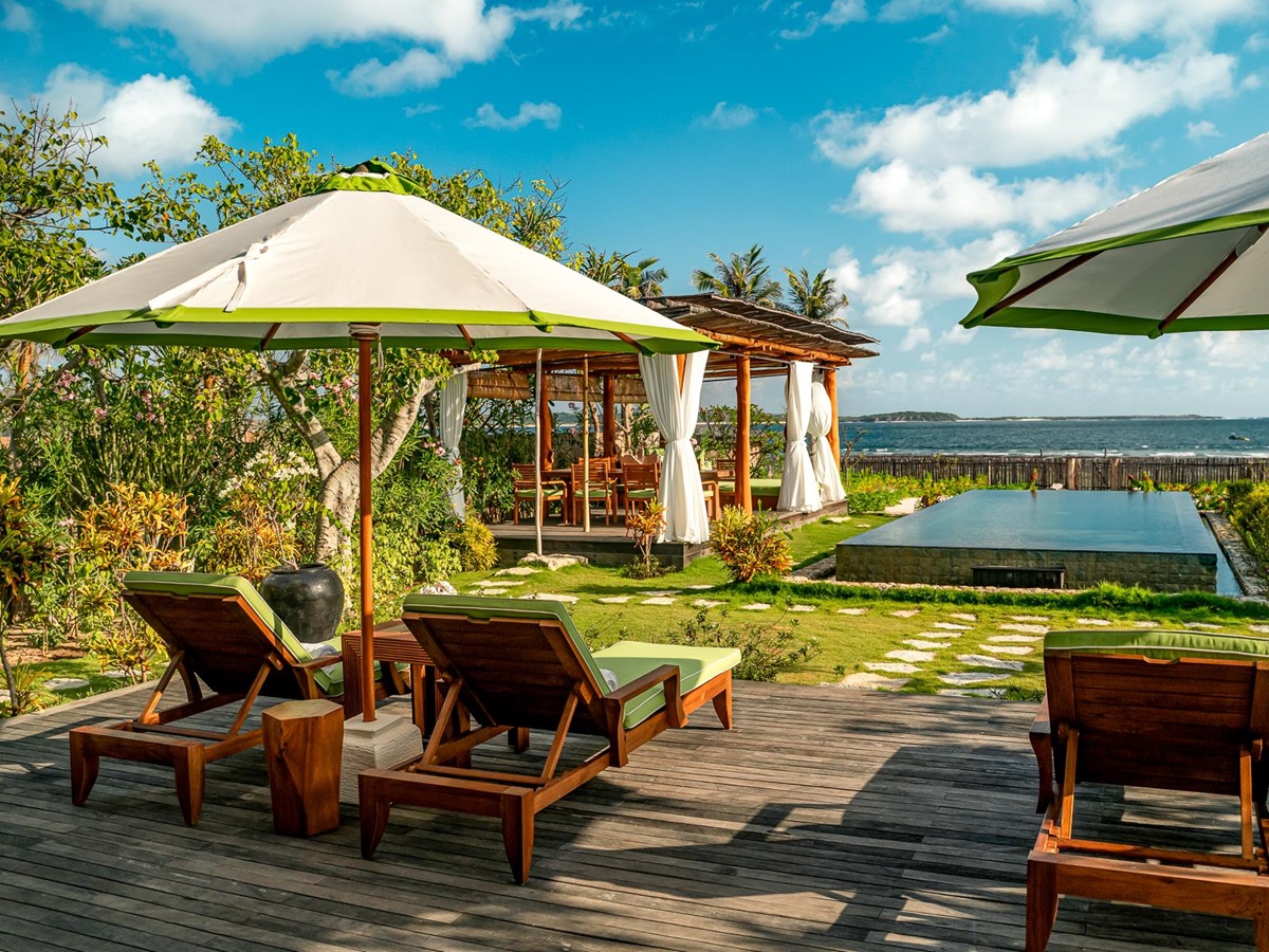 Villa terrace with sea views at NIHI Rote in Indonesia