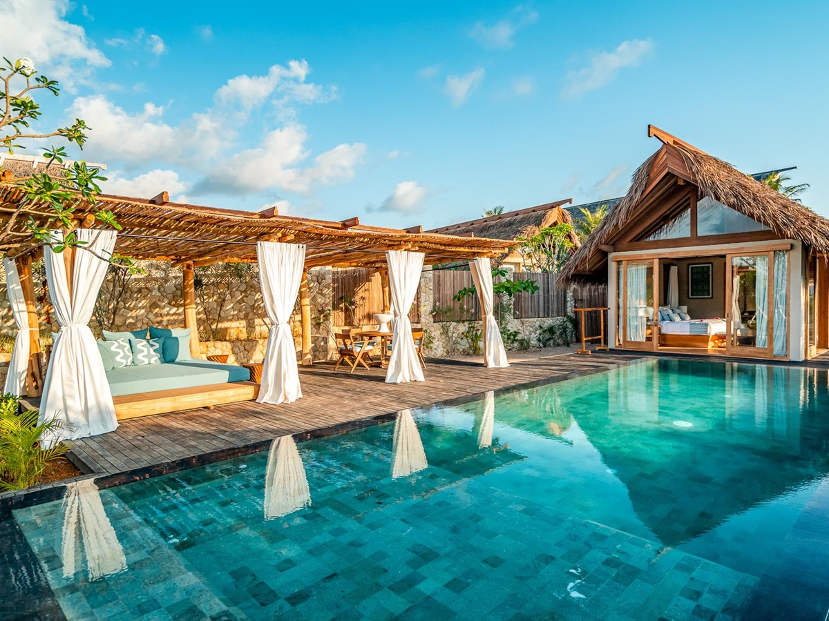 Exterior view of a guest villa at NIHI Rote in Indonesia