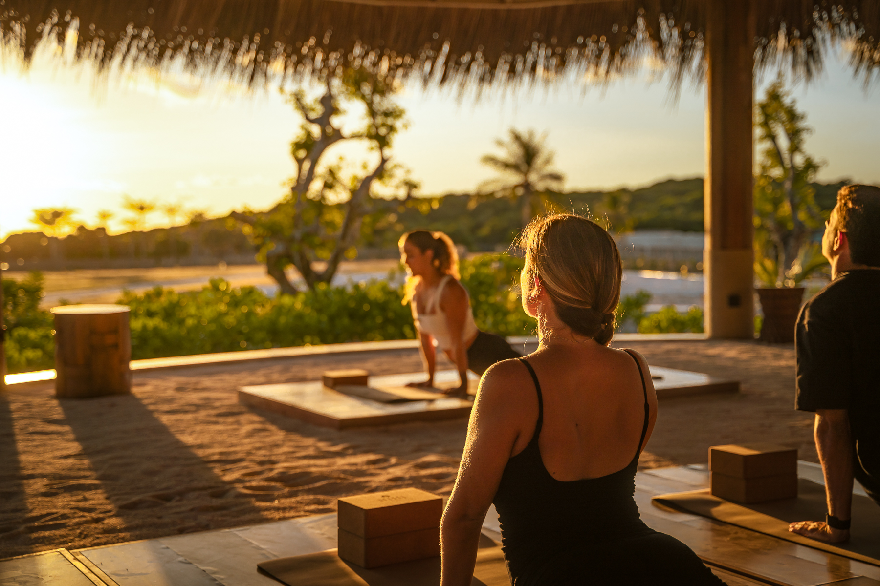 Guests doing yoga at NIHI Rote in Indonesia