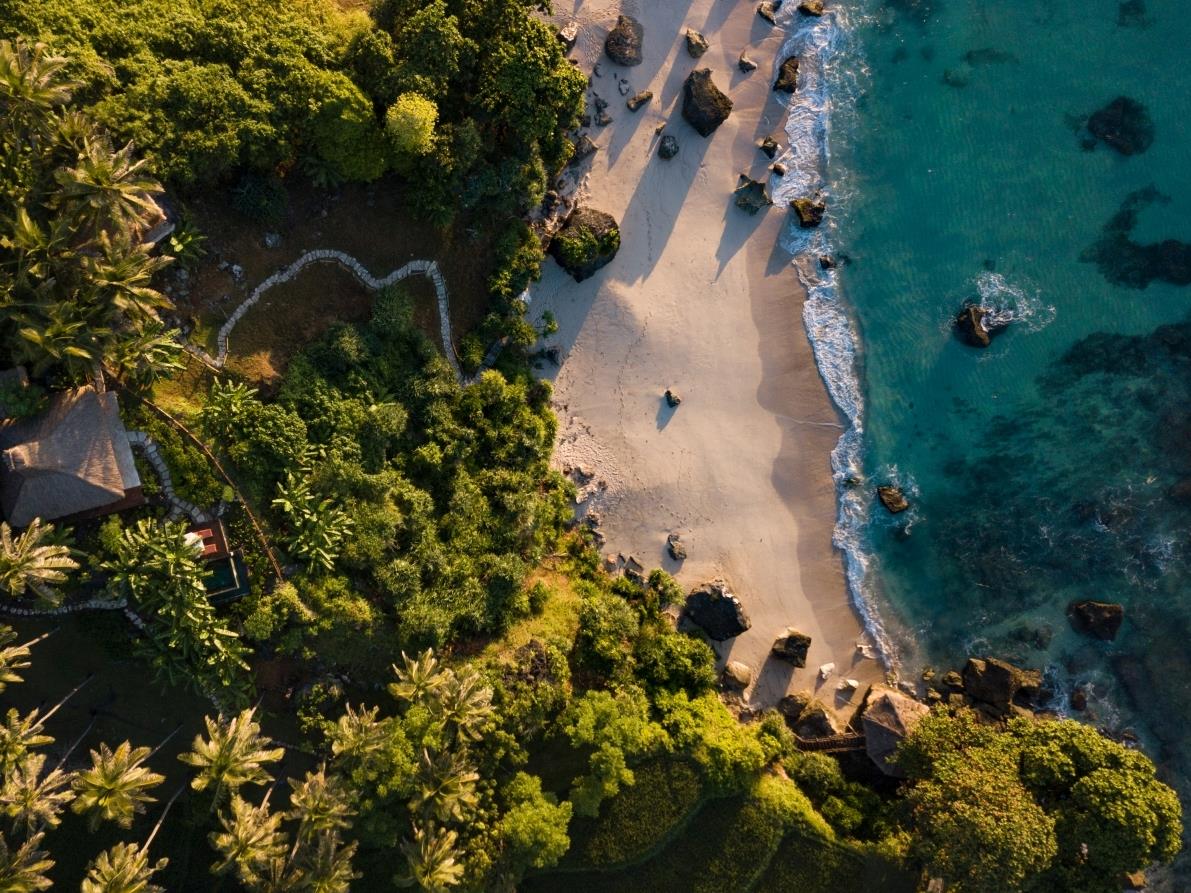 Aerial Shot of the Spa Cove at Nihi Sumba Indonesia