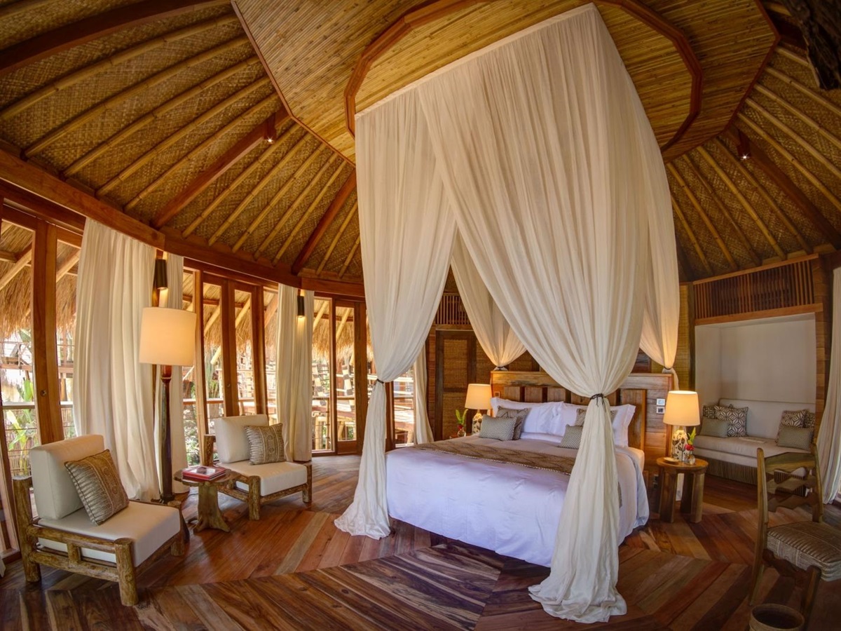Double bedroom in Mamole villa at Nihiwatu, Indonesia