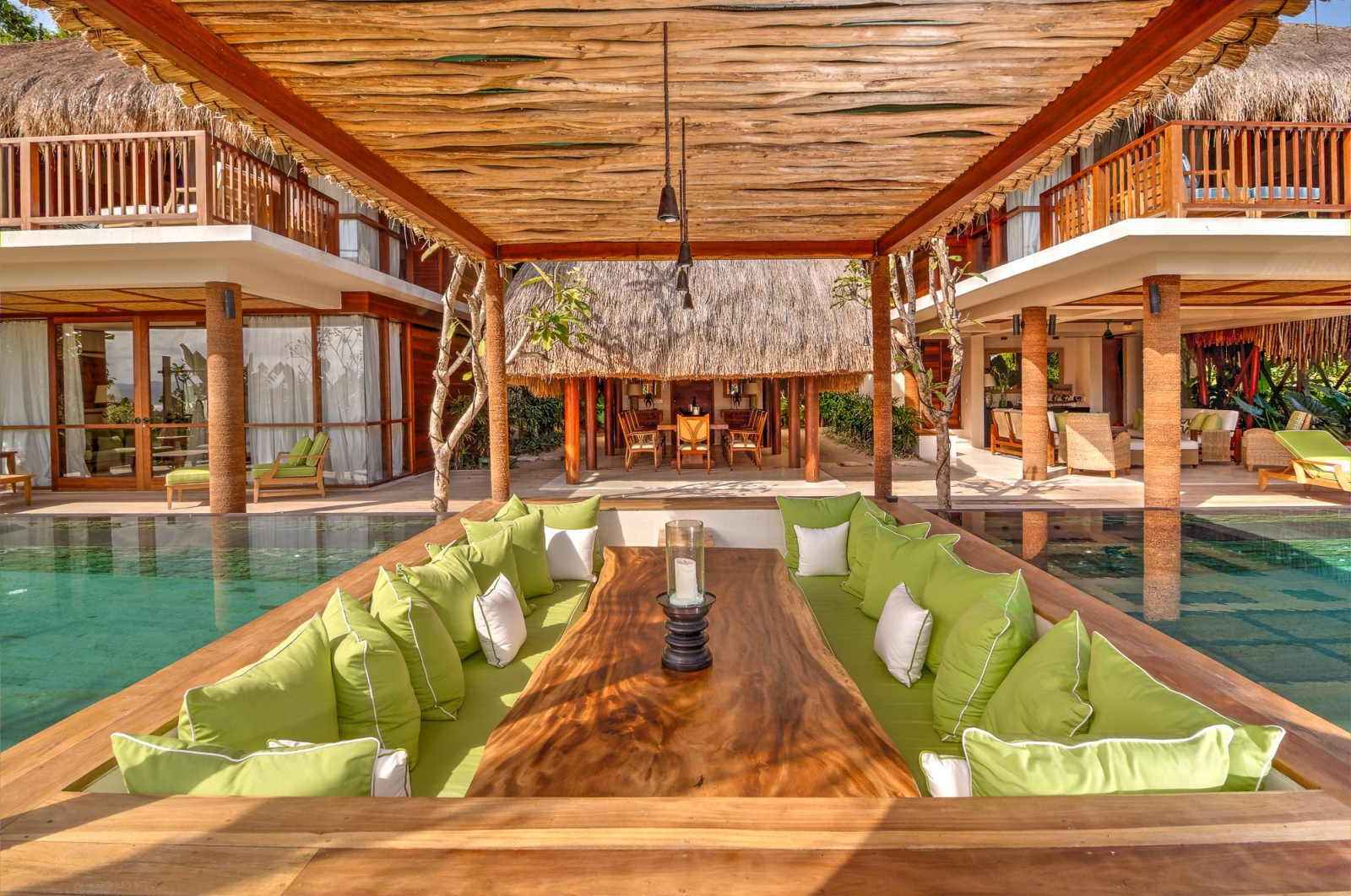 Dining area within the main pool at Puncak at Nihiwatu, Indonesia