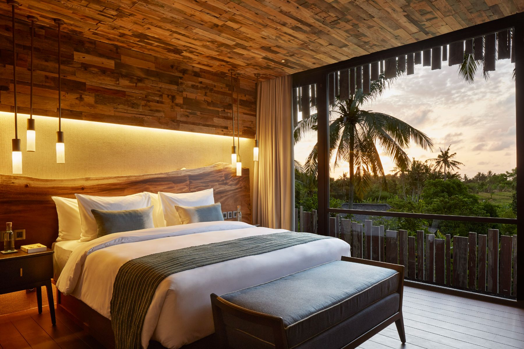 Canopy suite bed at Nirjhara luxury resort in Bali