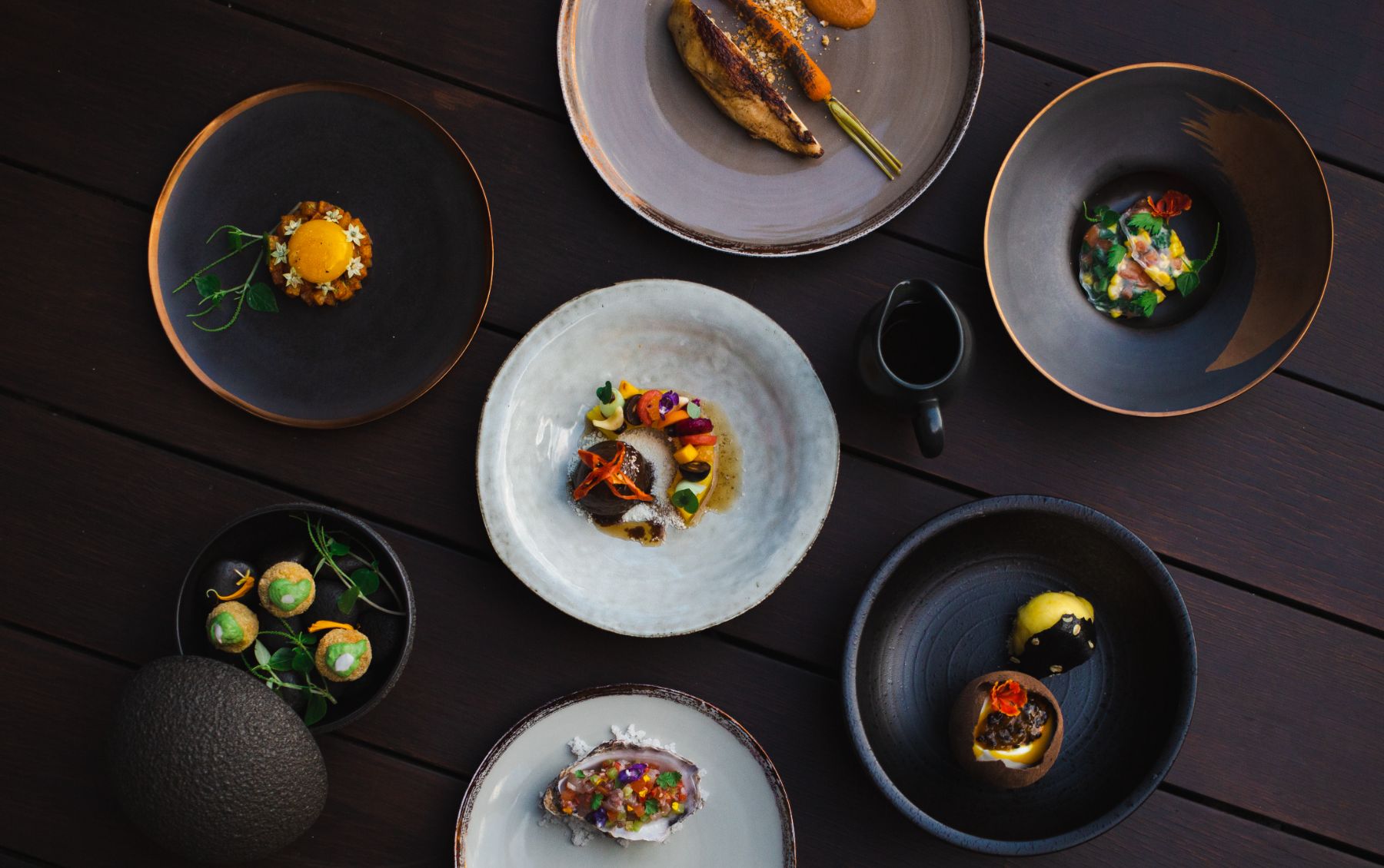 Cuisine served at Nirjhara luxury resort in Bali